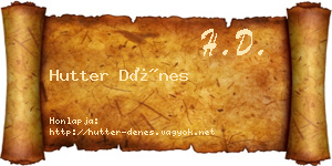 Hutter Dénes névjegykártya
